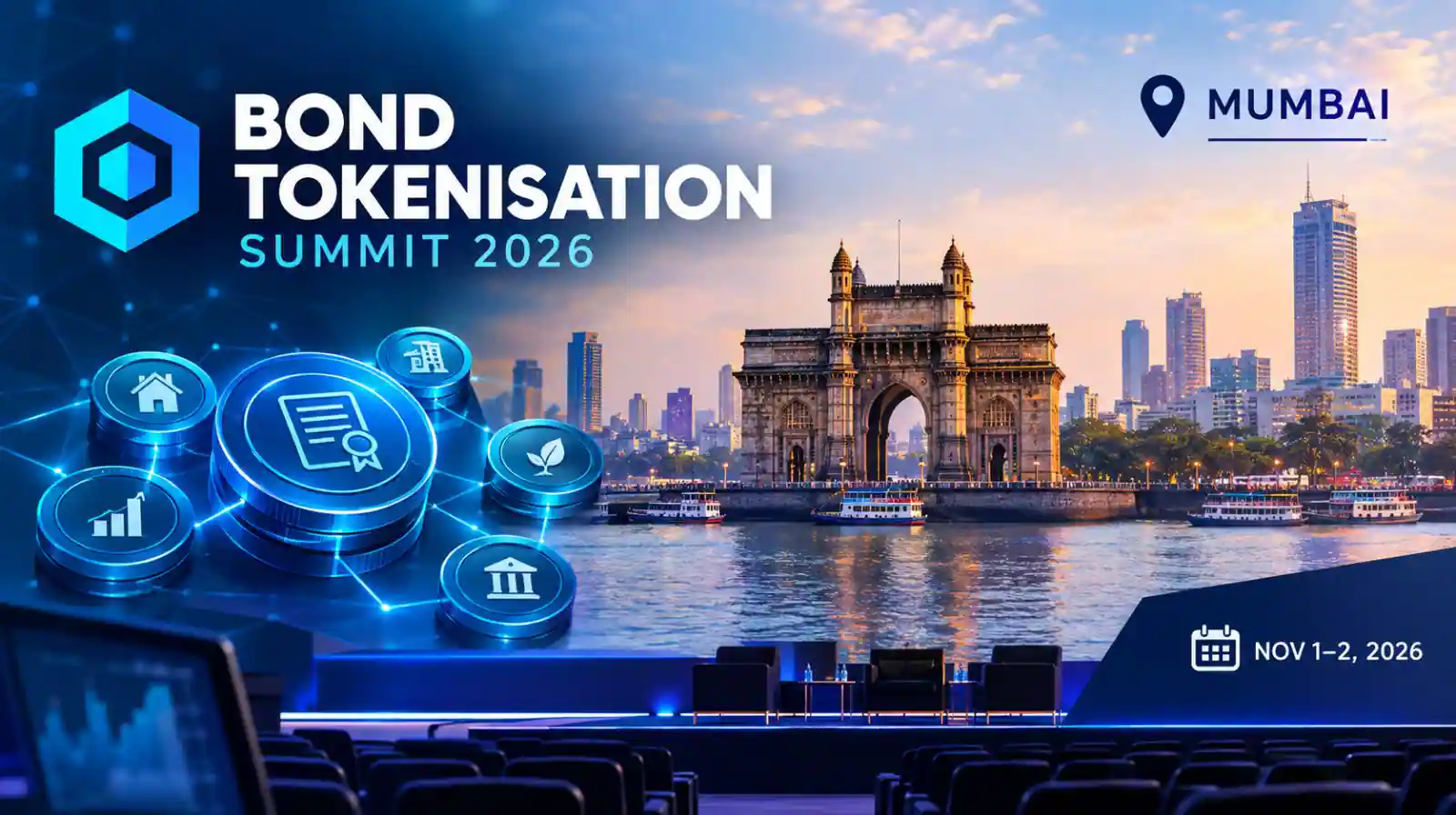 E-Sutra at the Bond Tokenization Summit 2026, where the India Blockchain Week move to Mumbai was announced